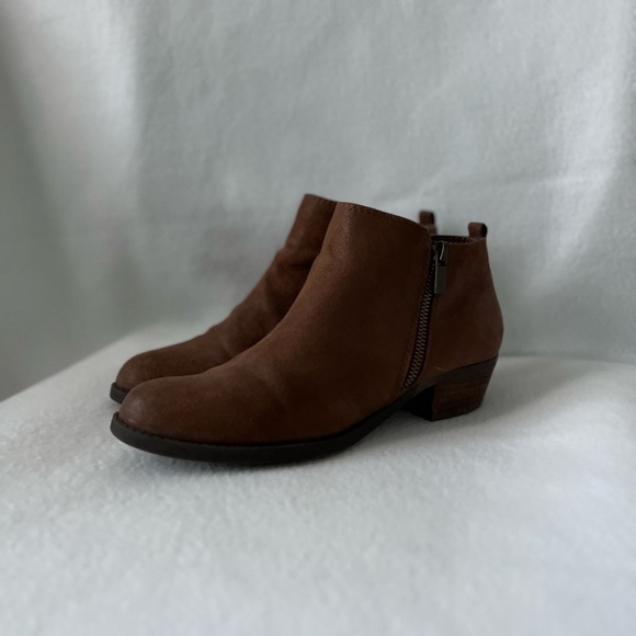 Carlos by Carlos Santana Size 8 1/2 Brown Fabric Double Zippered Ankle Booties - Picture 2 of 14